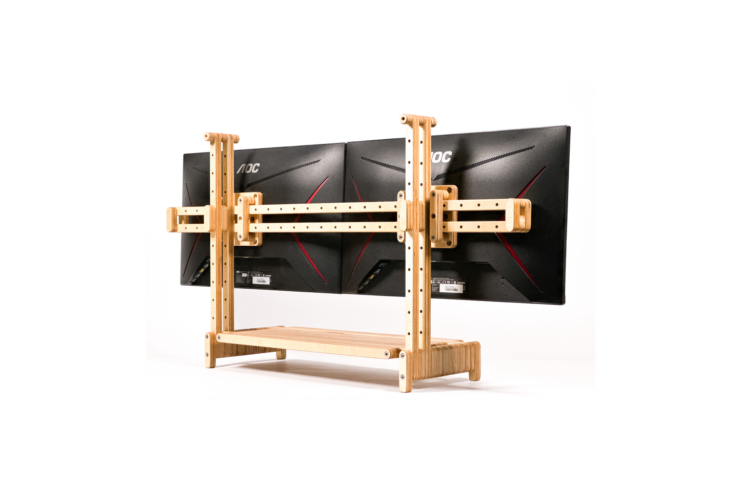 Plywood Plywood Monitor Stand with dual VESA 100 mount by Plyformers