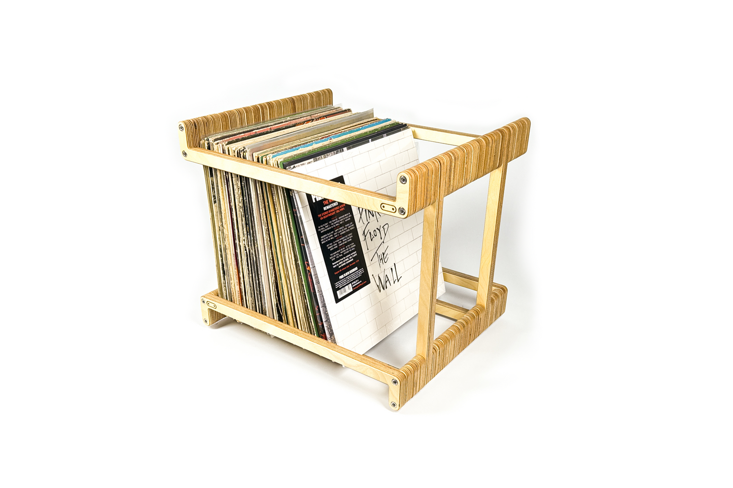 DISKO 12" 33 RPM plywood vinyl record storage crate by Plyformers