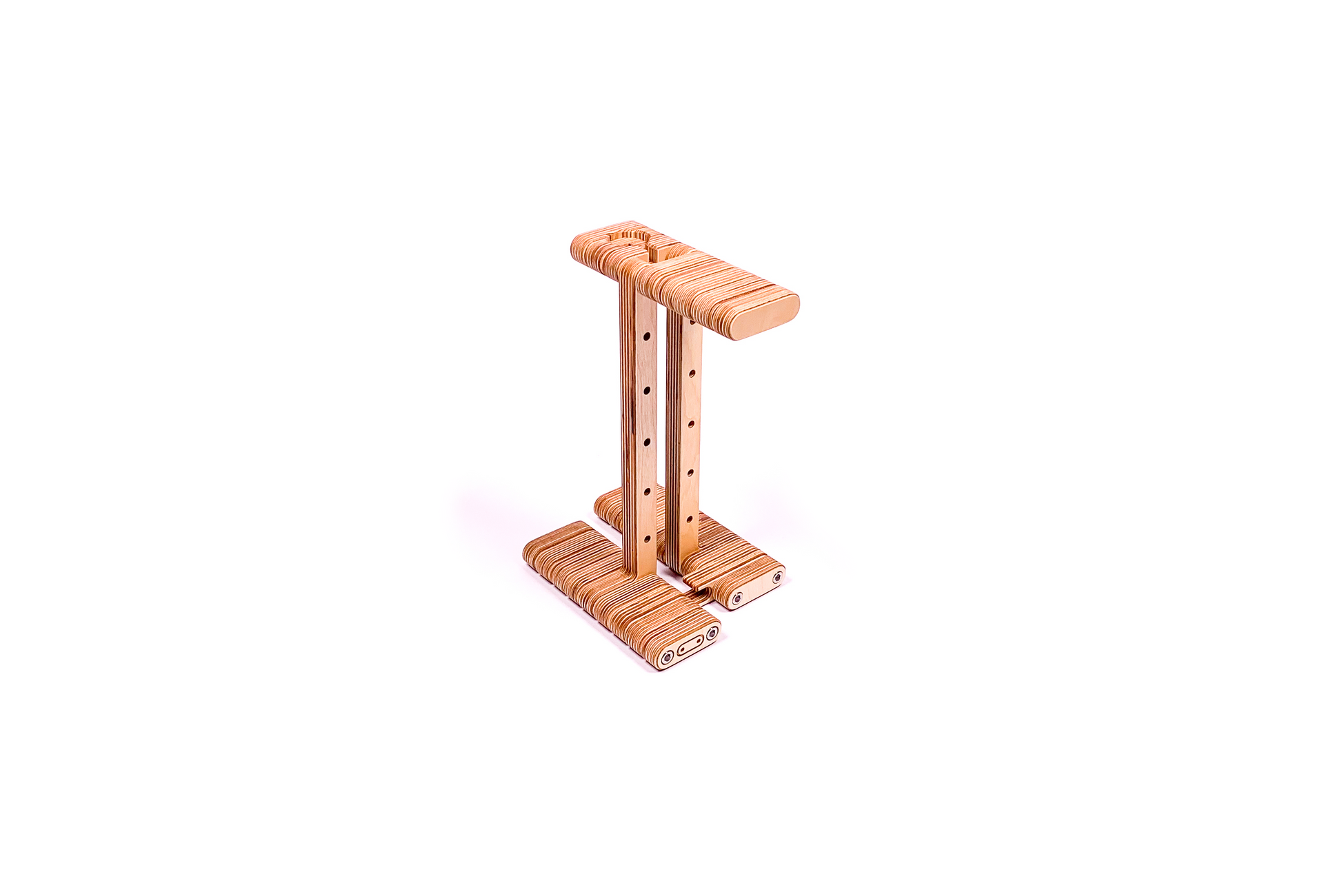 Plywood Headphone Stand Wide Head With Apple Watch Charger Base by Plyformers