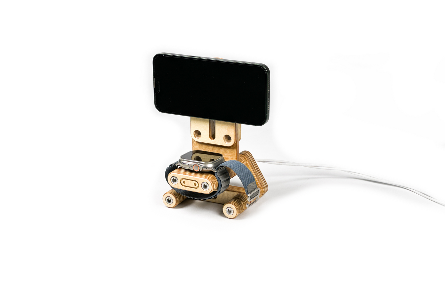 Plywood Apple MagSafe Ready Dock With Stand by Plyformers