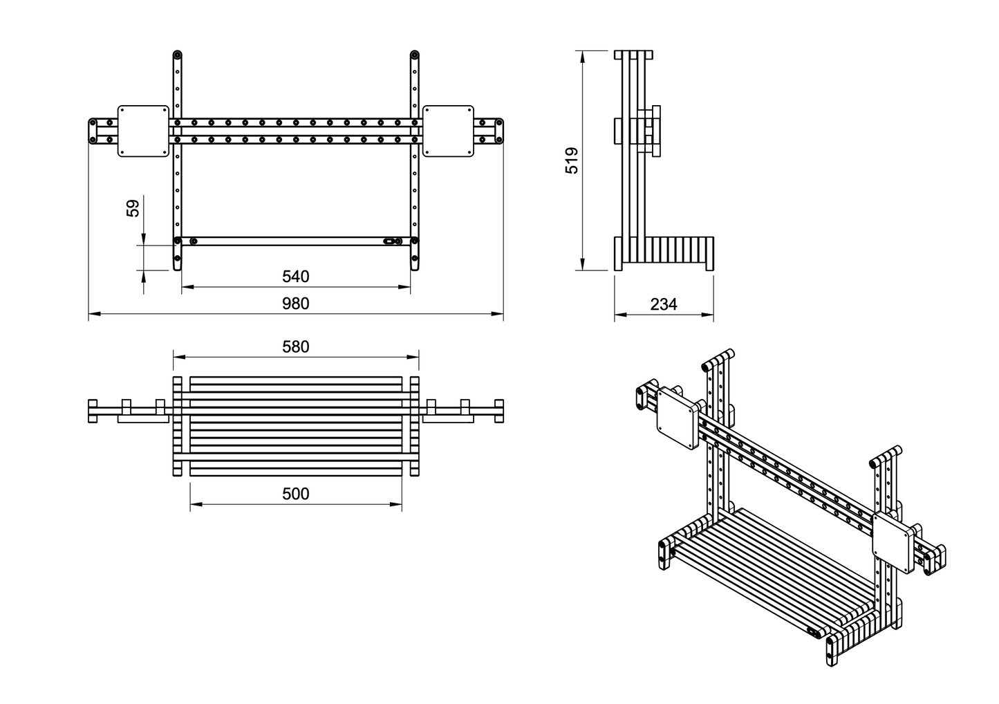 Plywood Monitor Stand with dual VESA 100 mount