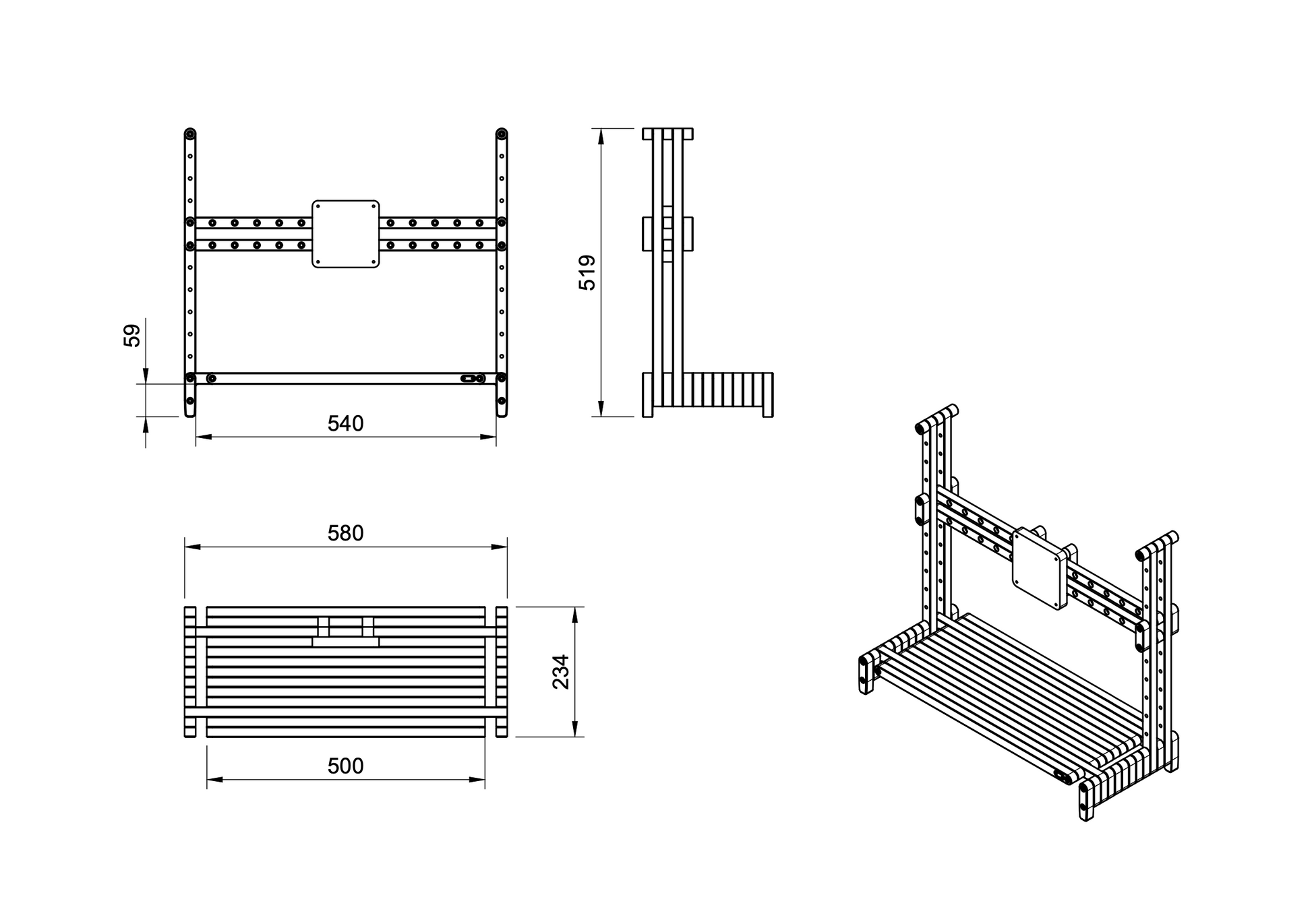 Plywood Monitor Stand with VESA 100 mount